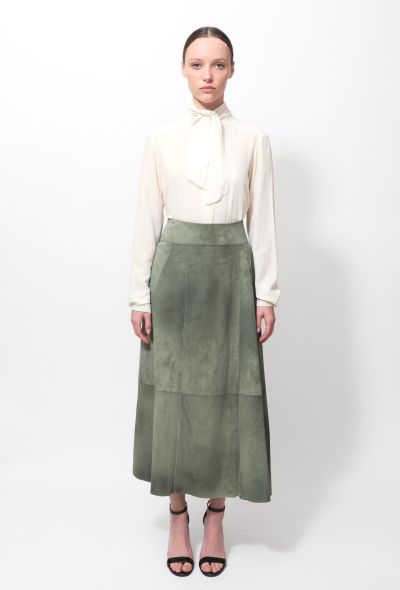                             2018 Panelled Suede Skirt - 1