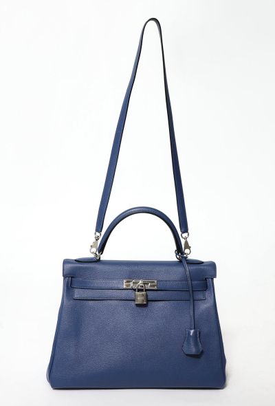 HERMES KELLY 35 Ghillies Togo leather/Swift leather Turquoise blue T E –  BRANDSHOP-RESHINE