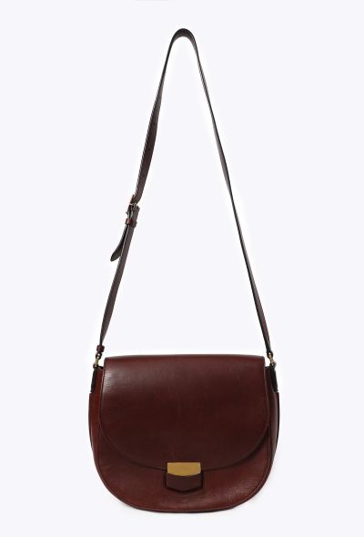 Céline Burgundy Medium Trotteur Crossbody Bag - 1