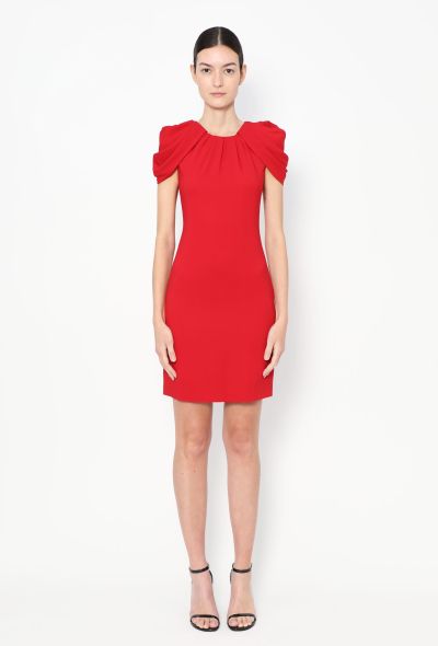 Valentino Ruched Shoulder Crêpe Dress - 1 Valentino Ruched Shoulder Crêpe Dress - 1