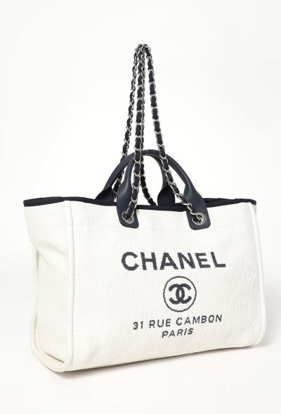 Chanel Canvas Medium Deauville Tote Bag - 2 Chanel Canvas Medium Deauville Tote Bag - 2