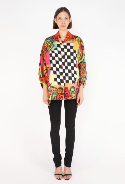 Gianni Versace Pop-Art Graphic Silk Blouse, S/S 1991 - 2
