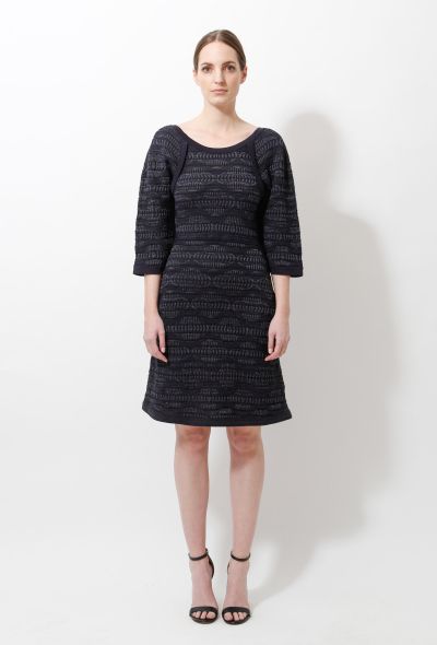                             Navy Graphic Knit Dress - 1