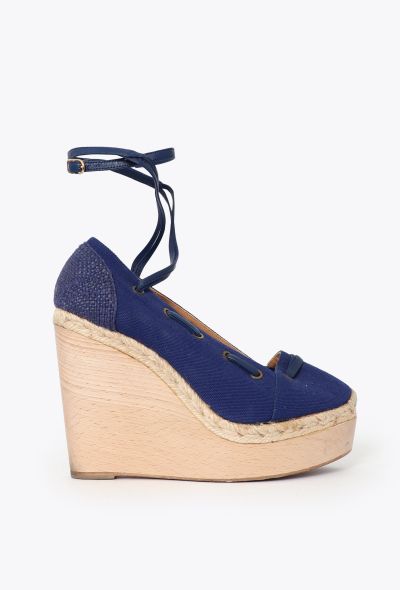 Hermès Strappy Wedged Sandals - 1