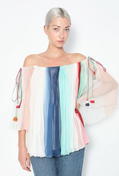 Chloé S/S 2016 Off-Shoulder Chiffon Top - 1 Chloé S/S 2016 Off-Shoulder Chiffon Top - 1