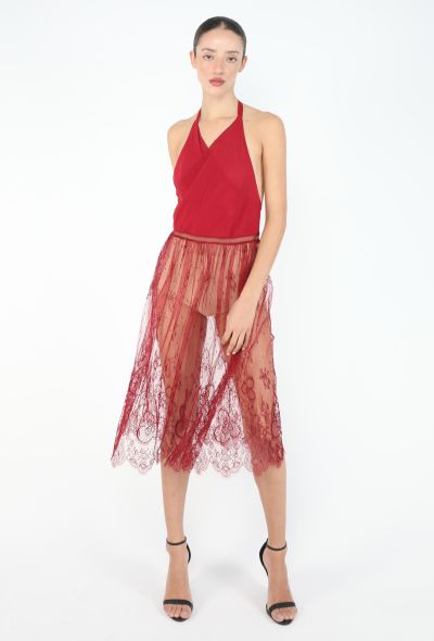 Chloé Rare S/S 1997 Chantilly Lace Halter Dress - 1