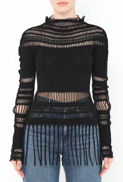 Issey Miyake Misty Cut-Out Fringe Top - 2