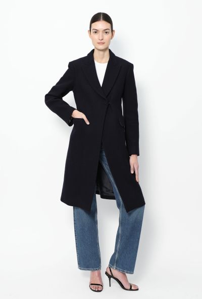Céline 2010 Notched Wool Coat Navy blue - 1 Céline 2010 Notched Wool Coat Navy blue - 1