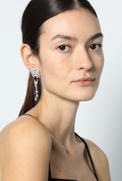 Mellerio Platinum, Diamond & Sapphire Earrings - 2