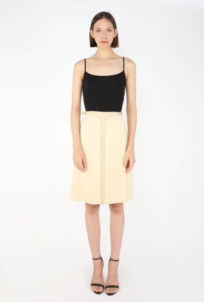 Hermès '70s Leather Trim Wrap Skirt - 1