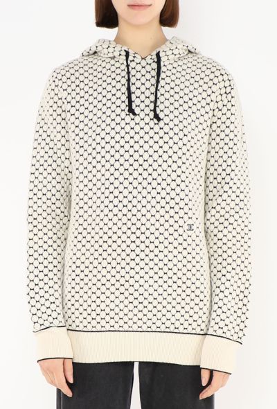 Céline Lattice Knit Triomphe Hoodie - 1