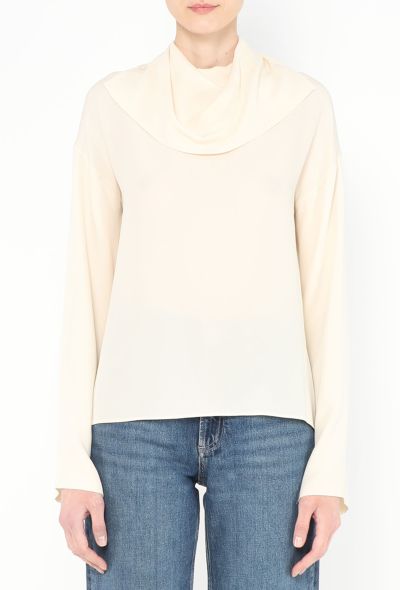 Chanel Cowl-Neck Silk Blouse - 1