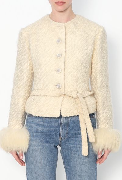 Chloé Couture '80s Fox Fur Trim Tweed Jacket - 1
