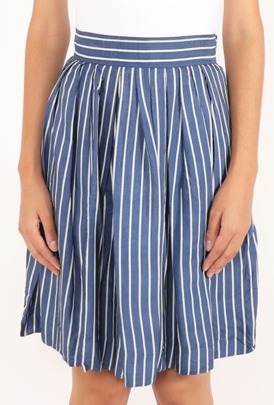 Saint Laurent Striped Cotton Skirt, 1970s - 2