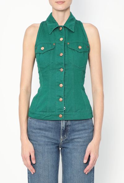 Jean Paul Gaultier S/S 1990 Denim Halter Top - 1 Jean Paul Gaultier S/S 1990 Denim Halter Top - 1