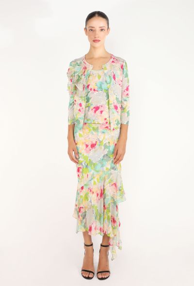 John Galliano Floral 3-Piece Chiffon Ensemble, 2005 - 1