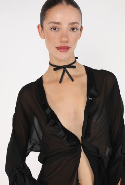 Saint Laurent Leather Bow Choker, S/S 2001 - 1