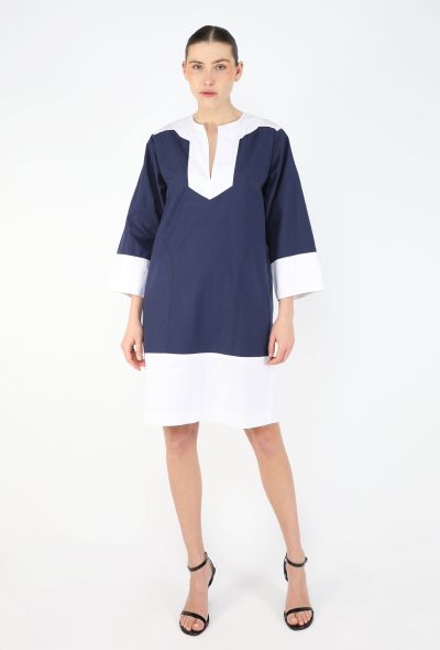 Saint Laurent 1976 Bicolor Cotton Tunic Dress - 2