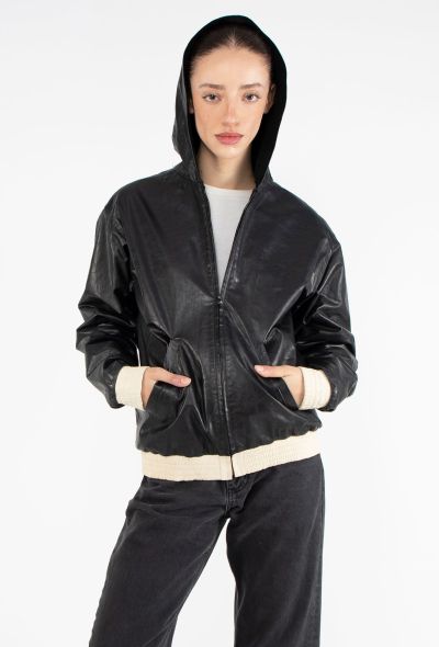 Chanel Leather Bouclé-Lined Bomber Jacket - 1