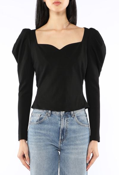 Alexander McQueen Puff-Sleeve Sweetheart Top, 2020 - 1