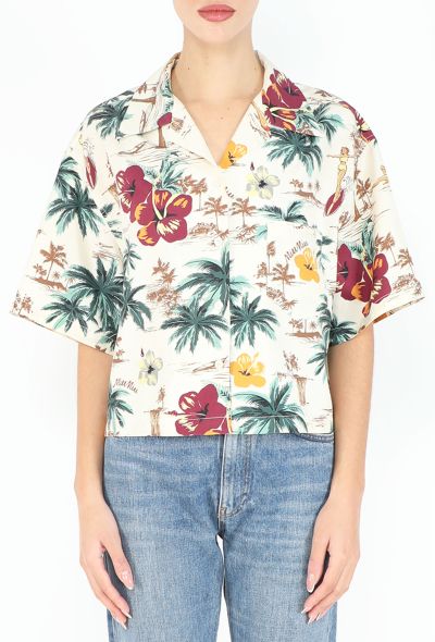 Miu Miu 2024 Tropical Print Silk Shirt - 1