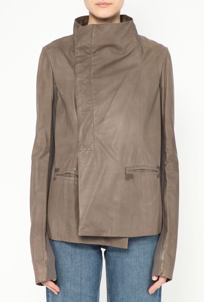 Rick Owens Asymmetrical Calfskin Jacket - 2 Rick Owens Asymmetrical Calfskin Jacket - 2