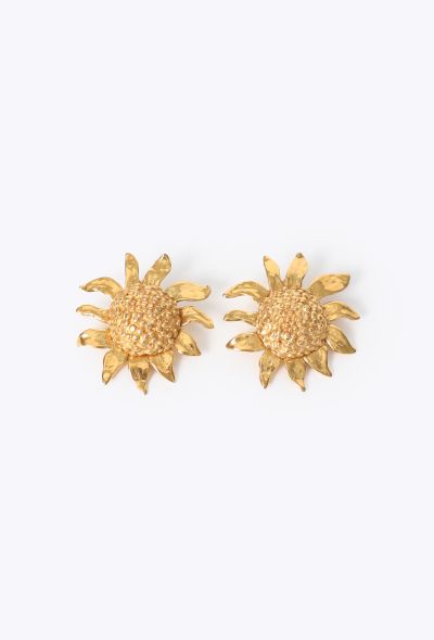 Saint Laurent 1988 Goossens' Sunflower Clip Earrings - 1