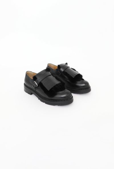 Hermès Leather Mink Fringe Loafers - 2