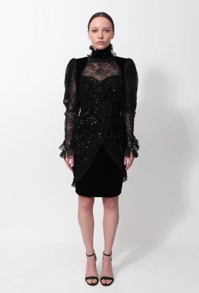                                         '70s Couture Lace Sequined Velvet Dress-2