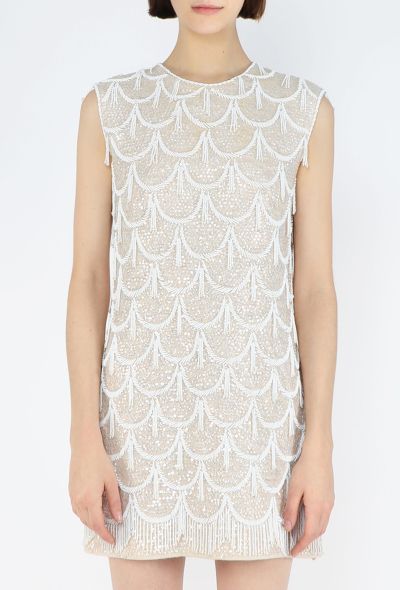 1960s Hand-Beaded Sequin Flapper Dress - 2