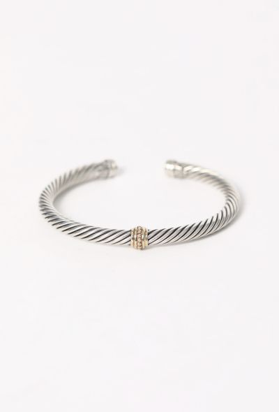 David Yurman 14K Yellow Gold & Classic Cable Sterling Bracelet - 1