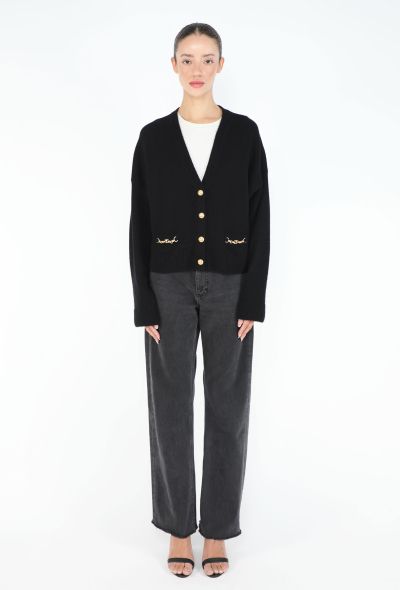 Céline Cashmere Triomphe Chainlink Cardigan - 2