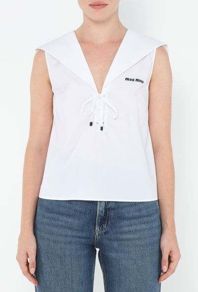 Miu Miu 2024 Poplin Sailor Top - 2