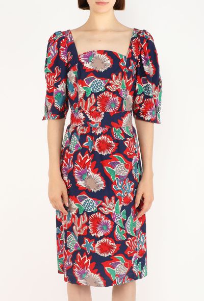 Saint Laurent Seashell Print Cotton Dress, 1980s - 2
