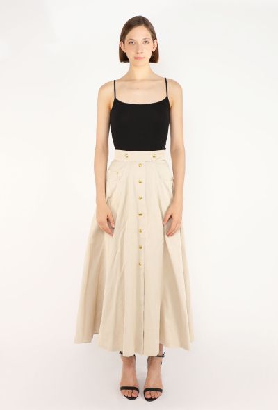 Hermès Gabardine Clou de Selle Skirt, 1970s - 1