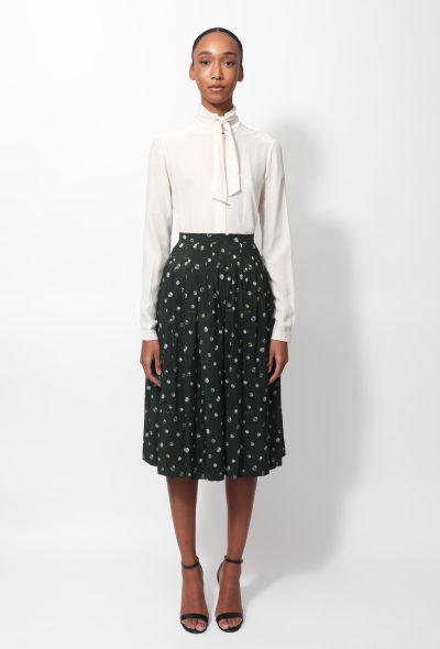                                         Vintage Printed Pleated Skirt-1