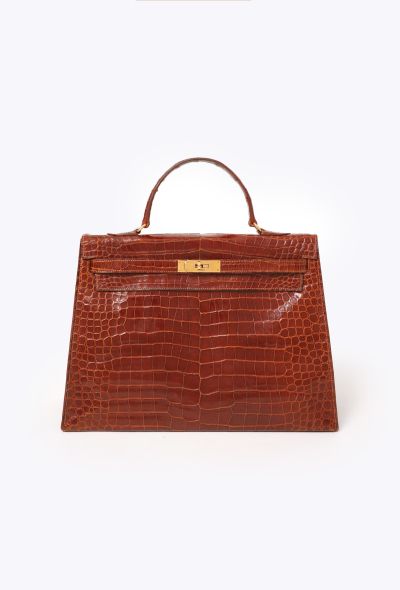 Hermès Ultra-Rare Vintage Brown Porosus  'Sac à Dépêches' Kelly 36 - 1 Hermès Ultra-Rare Vintage Brown Porosus  'Sac à Dépêches' Kelly 36 - 1