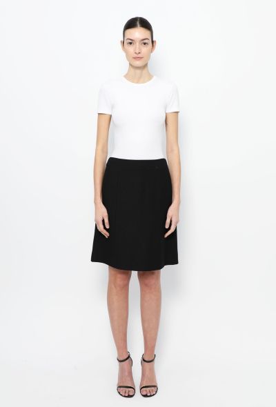 Chanel A-Line Silk Piqué Skirt - 1