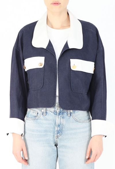 Chanel '80s Marinière Cropped Jacket - 1