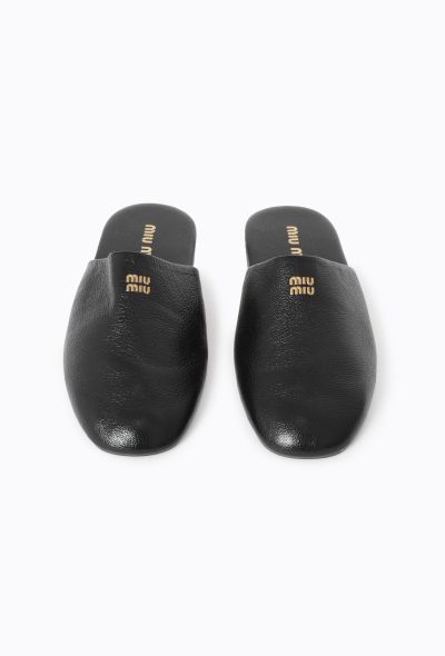Miu Miu F/W 2024 Leather Logo Slides - 1 Miu Miu F/W 2024 Leather Logo Slides - 1