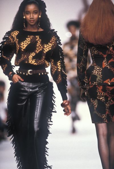                             F/W 1990 Leopard Hooded Dress - 2