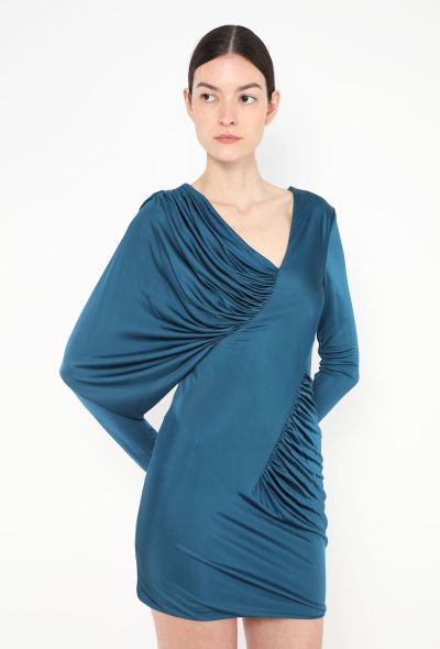 Saint Laurent Resort 2023 Asymmetrical Ruched Dress - 1