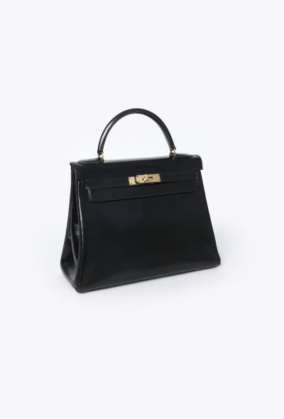 Hermès Exquisite Vintage Black Box Kelly Retourné 28 - 2