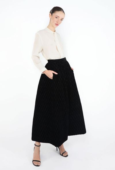 Saint Laurent RARE F/W 1977 Russian Quilted Velvet Skirt - 1