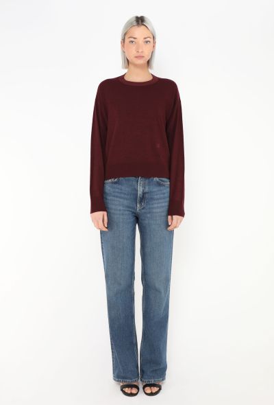 Céline Burgundy Knit Triomphe Pullover - 2