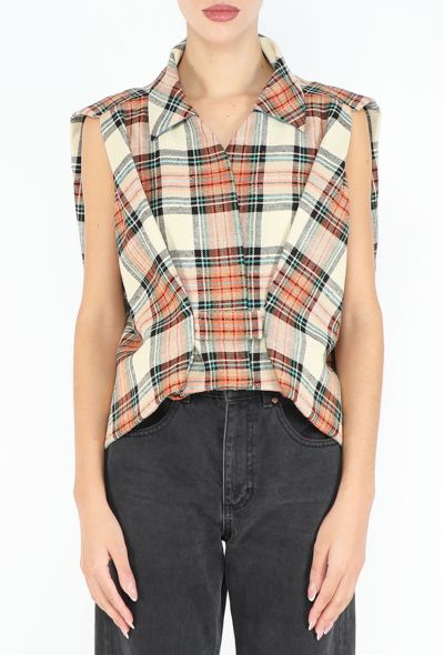 Balenciaga 2008 Tartan Peplum Vest - 2