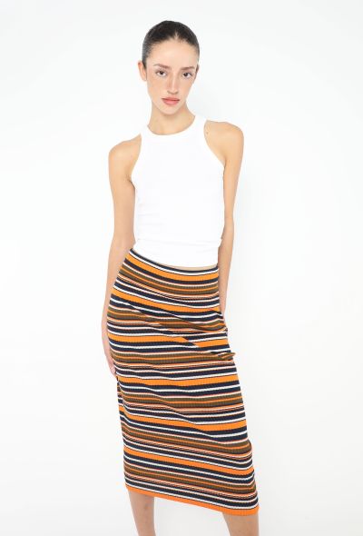 Prada Striped Ribbed Logo Skirt - 2 Prada Striped Ribbed Logo Skirt - 2
