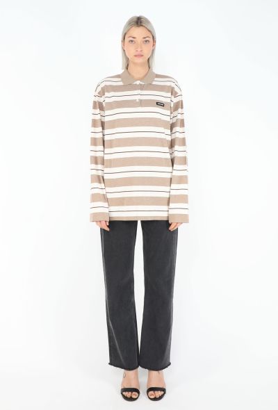 Miu Miu 2024 Striped Polo T-Shirt - 2