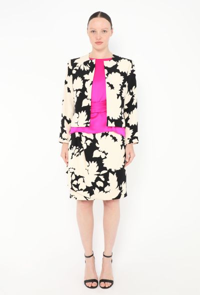 Saint Laurent Couture S/S 1991 Belted Floral Wrap Ensemble - 1 Saint Laurent Couture S/S 1991 Belted Floral Wrap Ensemble - 1