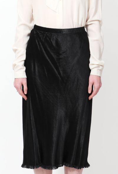                                         Satin Frayed Slip Skirt-2